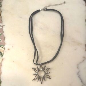 Silver-tone Sun Pendant Necklace and Earrings